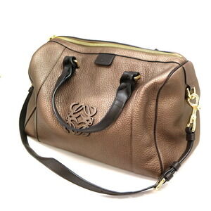 Loewe Fusta Bag Shoulder Handbag Brown Leather